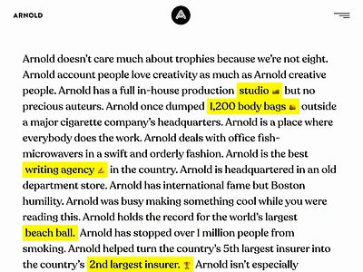 Arnold ad agency boston fun hovers nyc ui web design