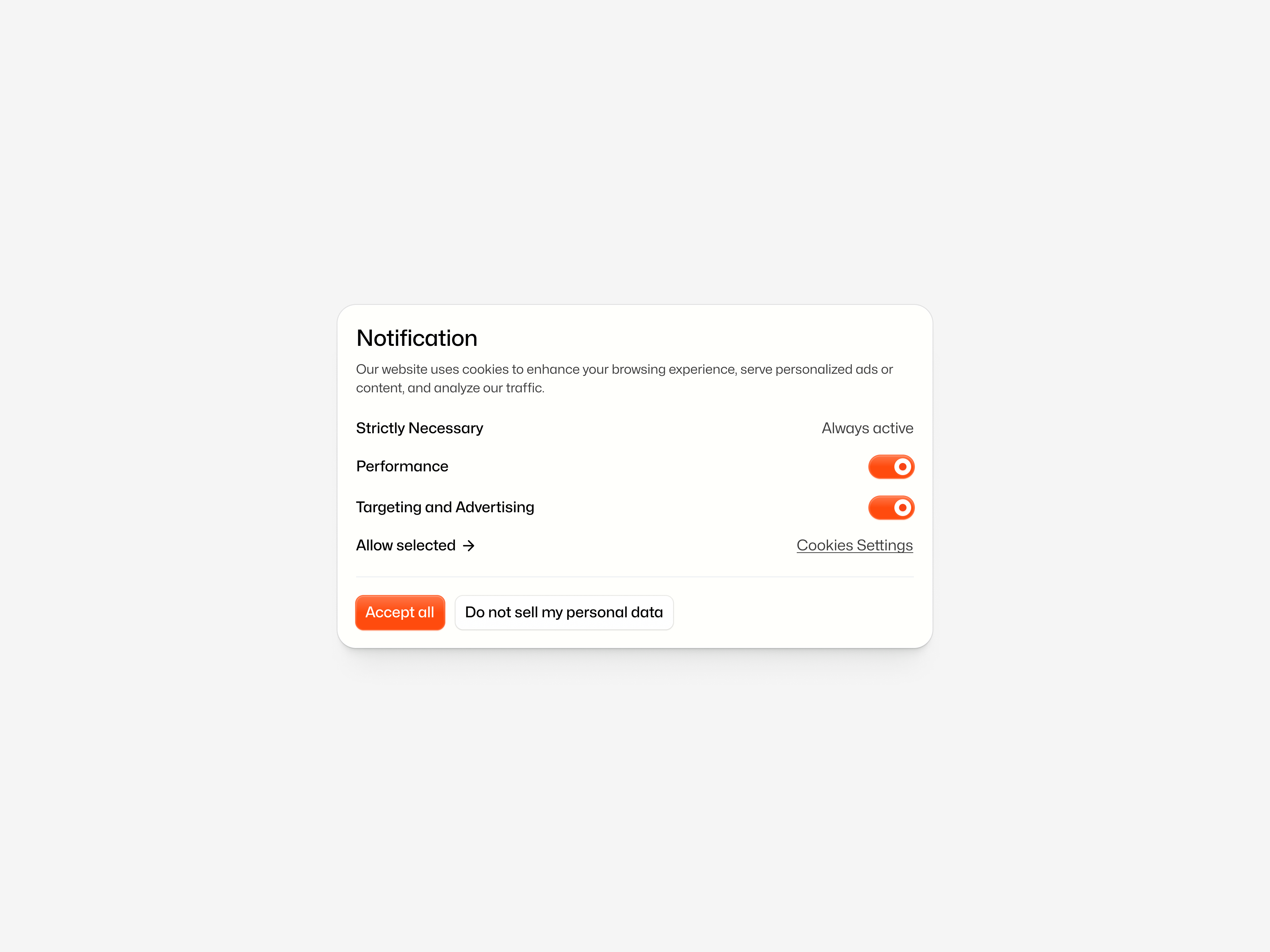 cookies clean coockies modal notification popup