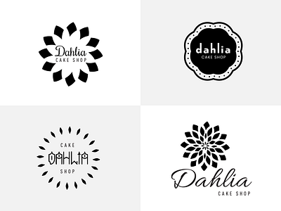 Dahlia Cake Shop Logo Concepts brand branding cake flowers graphic design illustration logo tonyvoorhees type typography