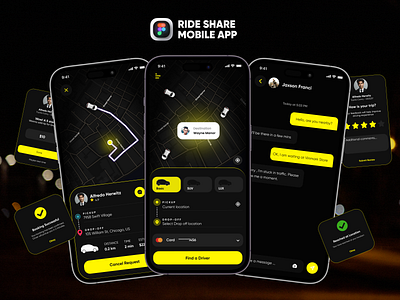 Ride Sharing App app design application design interface logo ride share app ride sharing app ui ui concepts ui ux