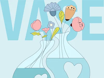Flower Vase art design flat graphic design illustration illustrator motion graphics vector work