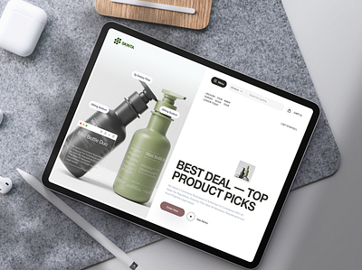 Skin Care Website Header beauty care elementor framer header healty hero landing make page skin treatment ui up webflow website wordpress