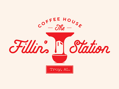 The Fillin' Station abstract branding brandmark coffee house coffee maker coffee shop espresso fuel gas station illustration lettering logo