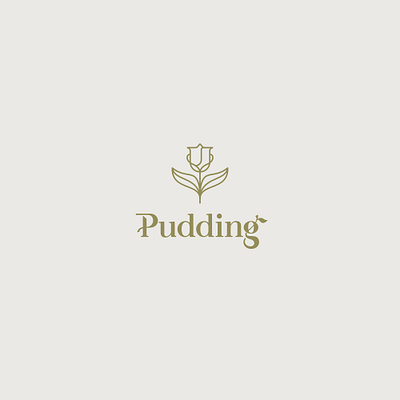 pudding branding brandmark dessert flower illustration lettering logo logotype tulip wordmark