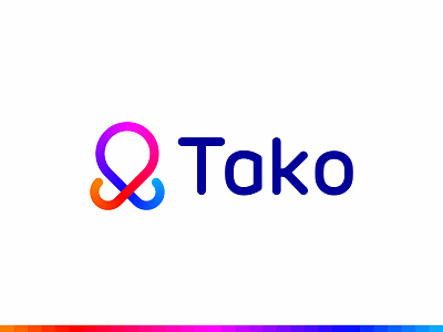 Tako, food delivery tech startup logo: pin pointer + octopus colorful curbside delivery dining food location logo logo design octopus pickup pin pointer retail route shopping startup take out takeaway tako tech tentacles