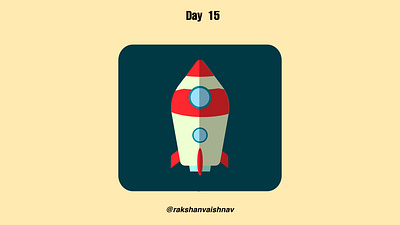 Day 15 of the daily flat design challenge on rocket challenge day 15 flat design illustration illustrator rocket