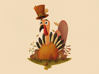 Thanksgiving turkey's escape digital art illustration thanksgiving