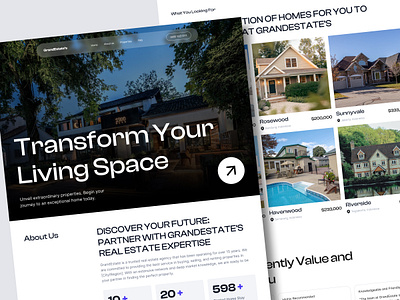 GrandEstate's - Real Estate Landing Page architecture clean design home landing page real estate rent sell ui ui design user interface web design website