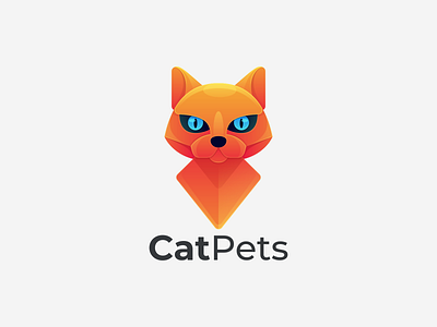 Cat Pets branding cat coloring cat coloring logo cat logo cat pet cat pets logo design graphic design icon illustration logo pets coloring pets logo