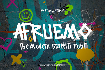 Afruemo - Modern Graffiti Font 2024 bold brand branding brush design fashion font graffiti illustration modern new old street typeface typography ui urban vintage web