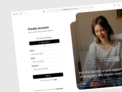 Sign up page dailyui sign up ui