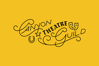 Canyon Theatre Guild branding community cowboy events graphic design hand drawn illustration live events logo logo design script theater theatre vintage visual identity western