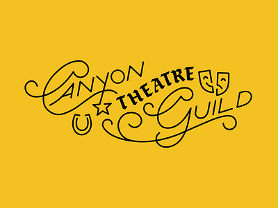 Canyon Theatre Guild branding community cowboy events graphic design hand drawn illustration live events logo logo design script theater theatre vintage visual identity western