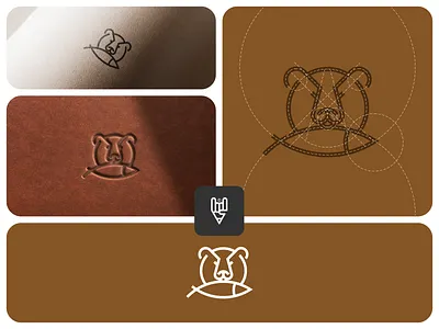 Bear Logo Design app bear logo branding design flat golden ratio graphic design grid logo icon illustration line art logo ui vector