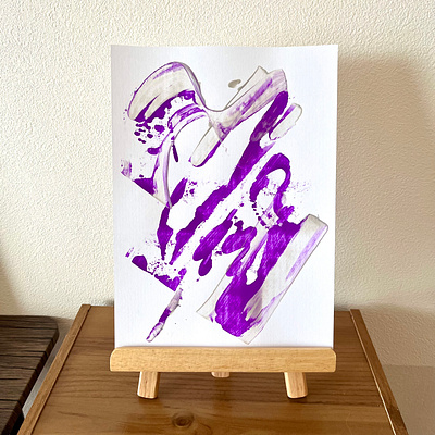 purple.silver abstract art contemporary design drawing illustration minimal painting