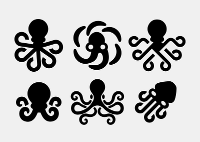 COLLECTION - OCTOPUS animals branding design desin graphic design icon identity illustration logo marks octopus sea symbol tentacle tentacule ui wave