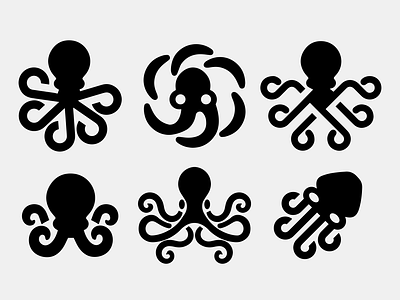 COLLECTION - OCTOPUS animals branding design desin graphic design icon identity illustration logo marks octopus sea symbol tentacle tentacule ui wave