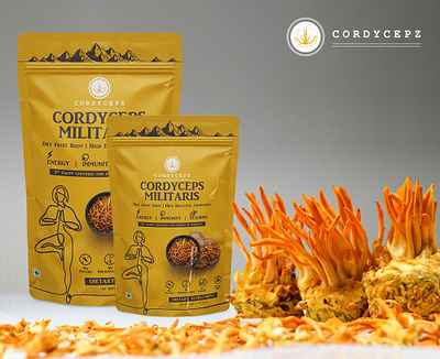 Raw Cordyceps Label & Packaging Design branding design graphic design label design labels and packaging logo packaging design