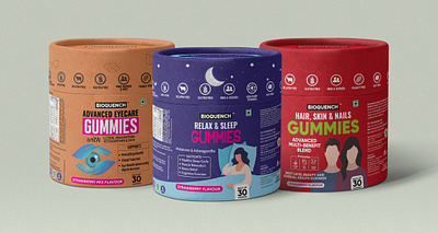 Healthy Gummies by BIOQUENCH branding design graphic design label design labels and packaging logo packaging design