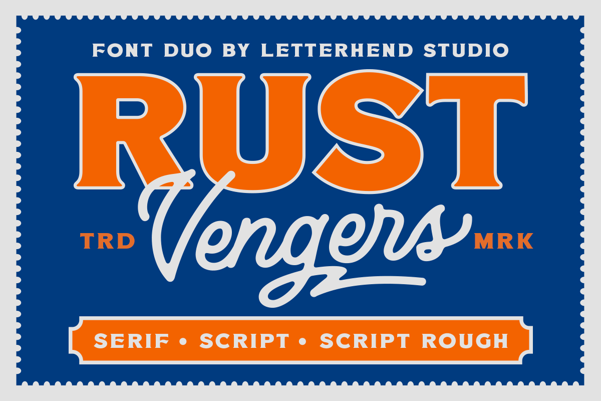 Rust Vengers Font Duo freebies heavy