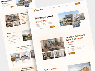 Property Management Landing Page architecture agency website building company construction company website homepage management web design minimal property developer property management property management ui property marketing property website real estate company real estate landing page real estate website design ui ux web design