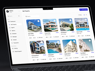 Real Estate Dashboard dashboard delisas hotel booking dashboard property dashboard real estate real estate dashboard saas sale dashboard sas ui ux web app web ui