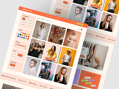 Shop Page - Fashion Website Design clean clotching colorful creative design e commerce e commerce design ecommerce fashion ecommerce landing page fashion website landing page modern saas shop page shopping ui ui design visual visual design web design