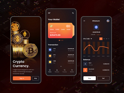 Cryptocurrency Mobile App Design android app design bitcoin buy sell app clean crypto cryptocurrency dark design ios minimal ui design mobile mobile aplication mobile app trade ui user interface ux
