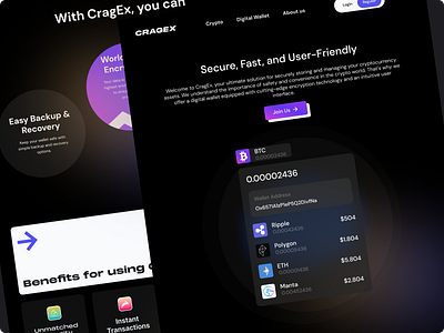Digital Wallet - Landing Page branding crypto design digital wallet graphic design icon landing page logo typography ui ux wallet web3 website