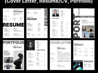 professional Resume, Cover Letter, And Portfolio Template. cover letter creative resume cv graphic design minimalist morden portfolio resume resume set template