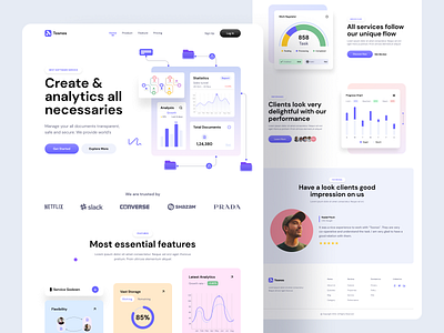 Tosnos || SaaS Landing Page product ui ux web website