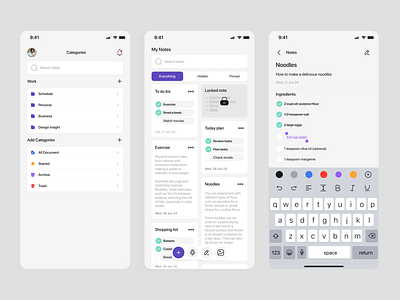Note Mobile App app clean design minimalist mobile mobile app note note mobile app ui ux yosh
