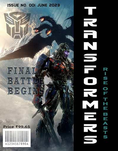 TRANSFORMERS: Rise of the Beasts Magazine Cover branding design graphic design typography