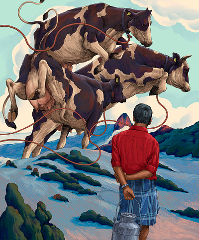 The Milkman 🐄 🐄🐄 art cow design illustration milkman sajid