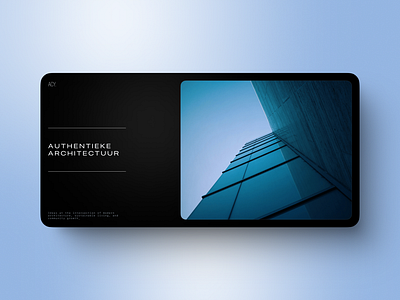 AUTHENTIEKE ARCHITECTUUR clean dark minimalist ui webpage