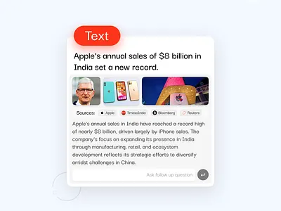 Ai based news (Text News) ai apple chatgpt designsystem figma framer gpt3 gpt4 meta news openai ui