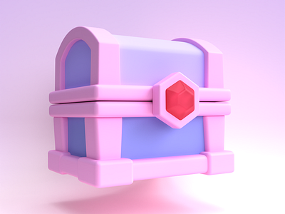 3D Treasure Chest 3d 3d art 3d game 3d illustrations 3d object blender c4d lowpoly pastel treasure chest