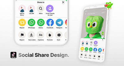 Social Share Design - Tiktok App mobile app mobile design social share social share design tiktok tiktok app ui