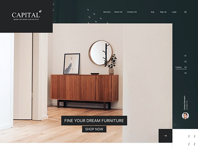 Capital - Furniture Store Website adobe xd figma furniture landing landing page ui ui ux uidesign user experience user interface ux web webdesign webpage website