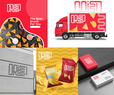 Crisp Appeal: The Essence of Flavorful Fun brand identity branding chips crisp design graphic design illustration initials lettering logo logo design logos logotype minimal minmalist monogram snacks text typography wordmark