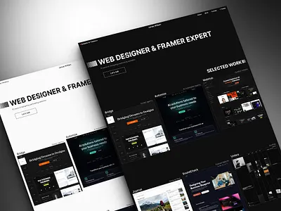 Ash — Portfolio Framer Template dark theme design framer framer portfolio template framer template framer website minimal personal template portfolio portfolio template ui ux web design website website template