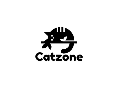 Catzone animals cat character logo logotype minimalism nature pet zoo