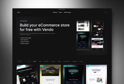 Vendo — eCommerce Framer Template design ecommerce template ecommerce website framer framer ecommerce template framer template framer website free framer template landing page ui ux web design website