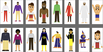 Different types of character for asset library 2d age character character design character design set different ages human illustration india male and female man men wwomen women