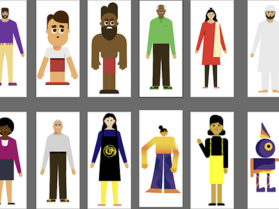 Different types of character for asset library 2d age character character design character design set different ages human illustration india male and female man men wwomen women