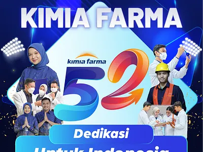 Big Concept Theme Design for HUT PT Kimia Farma 52th branding flyer graphic design logo