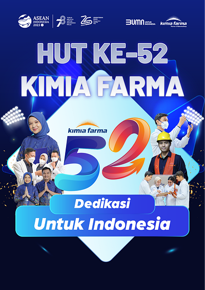 Big Concept Theme Design for HUT PT Kimia Farma 52th branding flyer graphic design logo