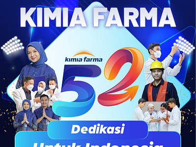 Big Concept Theme Design for HUT PT Kimia Farma 52th branding flyer graphic design logo