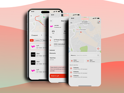 All Aboard Maps Mobile App app car booking design figma mobile app mockup ride ui uiux uiux design ux
