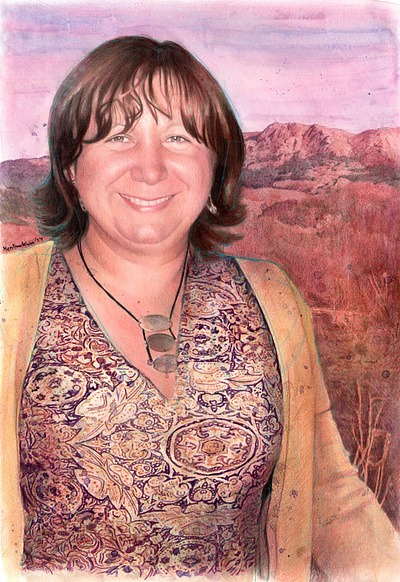 Woman and mountain realistic portrait drawing mountain pencil portrait purpledusk retrato watercolor watercolour womandrawing womanillustration womanportrait